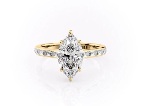 The Monica Set With A 1.5 Carat Marquise Moissanite For Discount