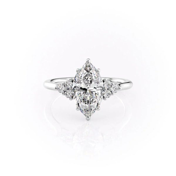 The Scarlett Set With A 4.5 Carat Marquise Moissanite on Sale