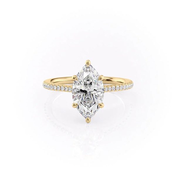 The Pave Lexie Set With A 5 Carat Marquise Moissanite For Cheap