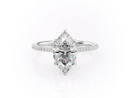 The Pave Madison Set With A 5 Carat Marquise Moissanite Hot on Sale