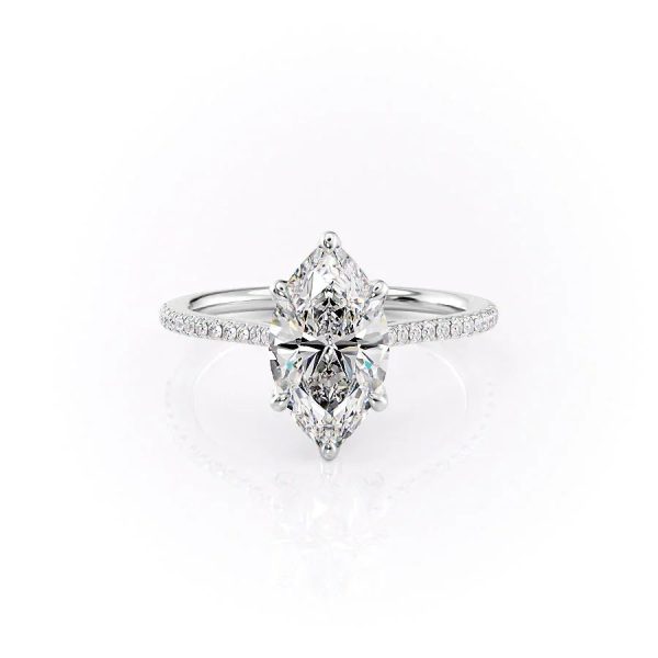 The Pave Madison Set With A 5 Carat Marquise Moissanite Hot on Sale