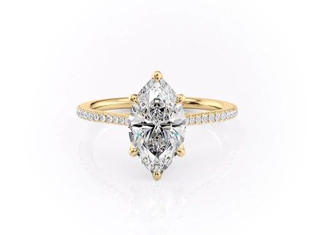 The Pave Madison Set With A 1.5 Carat Marquise Moissanite Discount