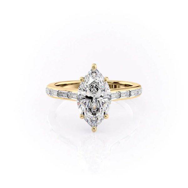 The Monica Set With A 5 Carat Marquise Moissanite Online Sale