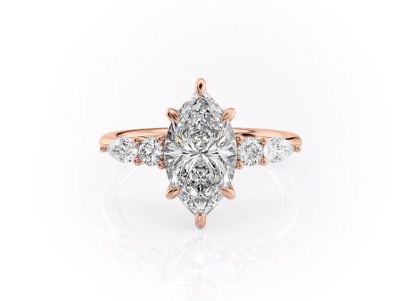 The Abigail Set With A 4 Carat Marquise Moissanite Online now