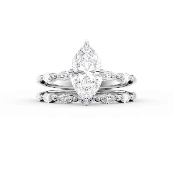 The Lucia Set With A 4 Carat Marquise Moissanite Hot on Sale