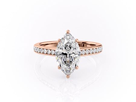 The Cameron Set With A 2.5 Carat Marquise Moissanite Online