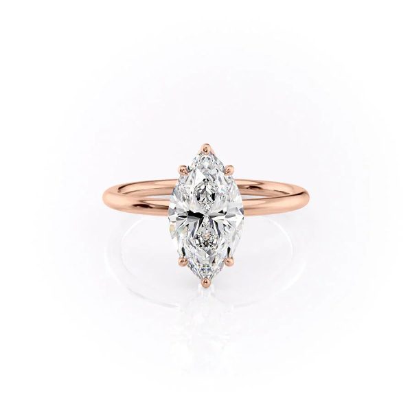 The Lily Set With A 2.5 Carat Marquise Moissanite Hot on Sale