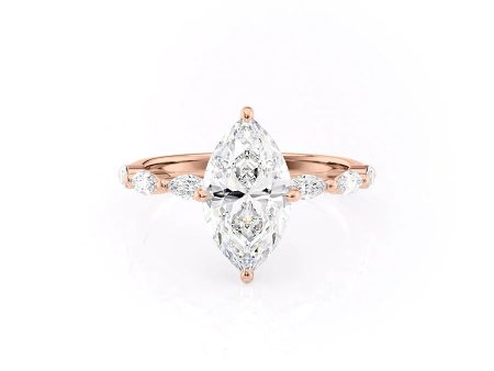 The Lucia Set With A 3 Carat Marquise Moissanite For Sale