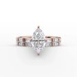 The Hailey Set With A 2.5 Carat Marquise Moissanite For Sale