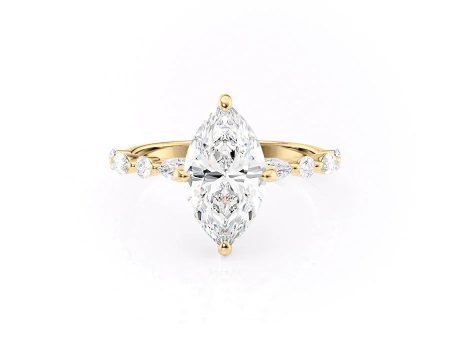 The Lindsey Set With A 4 Carat Marquise Moissanite For Cheap