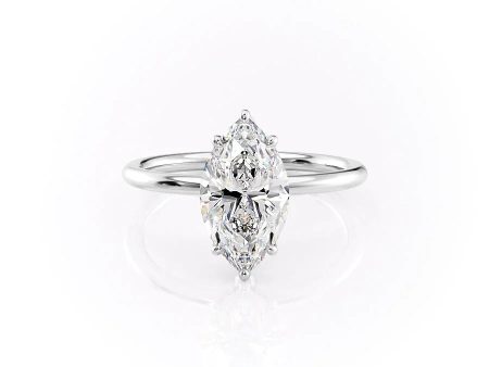 The Lily Set With A 4.5 Carat Marquise Moissanite Online Sale