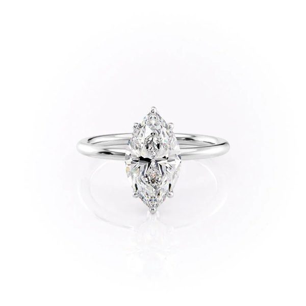 The Lily Set With A 4.5 Carat Marquise Moissanite Online Sale