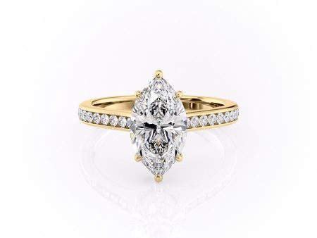 The Cameron Set With A 2 Carat Marquise Moissanite Online now