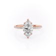 The Pave Ashley Set With A 3 Carat Marquise Moissanite Sale