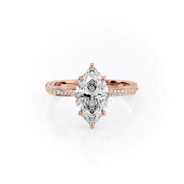 The Caroline Set With A 2.5 Carat Marquise Moissanite on Sale