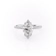 The Pave Lily Set With A 2.5 Carat Marquise Moissanite Fashion