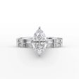 The Hailey Set With A 3.5 Carat Marquise Moissanite Online Sale