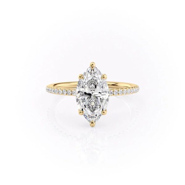 The Pave Ashley Set With A 4.5 Carat Marquise Moissanite Online