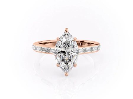 The Monica Set With A 3.5 Carat Marquise Moissanite Fashion