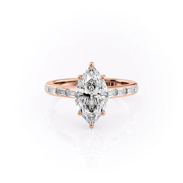 The Monica Set With A 3.5 Carat Marquise Moissanite Fashion