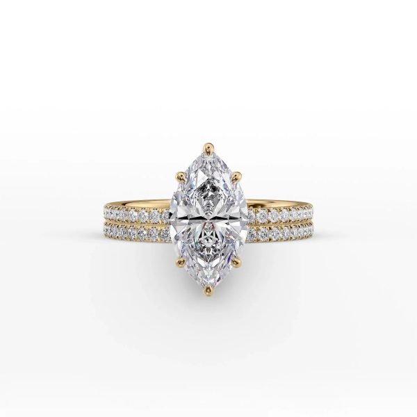 The Pave Eleanor Set With A 3.5 Carat Marquise Moissanite For Discount