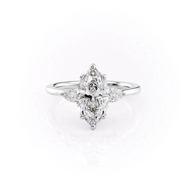 The Megan Set With A 4 Carat Marquise Moissanite For Discount