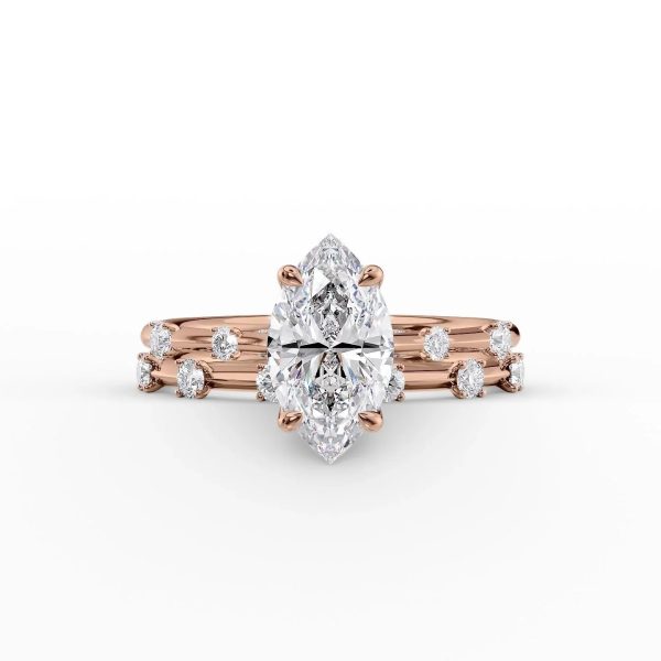 The Serena Set With A 3 Carat Marquise Moissanite Online Hot Sale