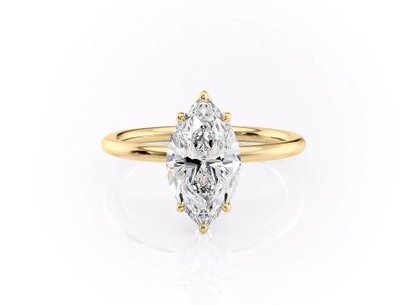 The Lily Set With A 4 Carat Marquise Moissanite Online