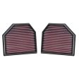 K&N Air Filters BMW M3 F80 S55 (14-19) Performance Replacement - 33-2488 Hot on Sale