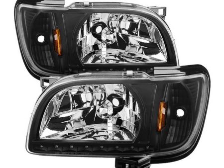 Xtune Crystal Headlights Toyota Tacoma (01-04) [1 Piece] Black or Chrome Trim Corner w  Amber Turn Signal Lights Discount