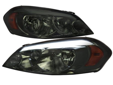 Spec-D Headlights Chevy Monte Carlo (2006-2007) w  LED Strip - Smoked Online Sale