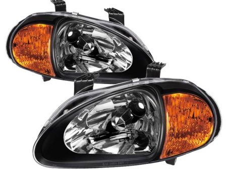 Xtune Crystal Headlights Honda Del Sol (1993-1997) [1PC] Black or Smoke Cheap