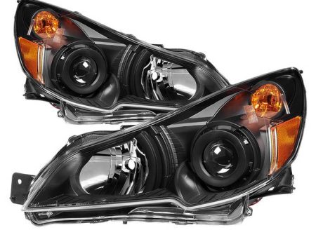 Xtune Projector Headlights Subaru Legacy (10-12) [OEM Style - Halogen Only] Black w  Amber Turn Signal Lights on Sale