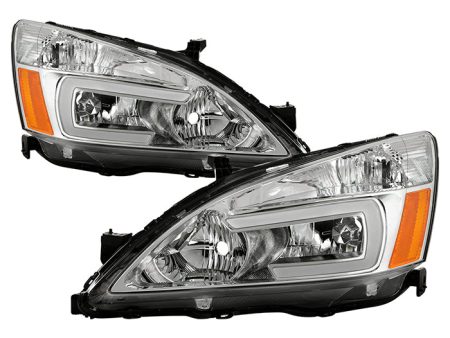 Xtune Crystal Headlights Honda Accord Coupe Sedan (03-07) [w  LED DRL Lights] Black or Chrome For Sale