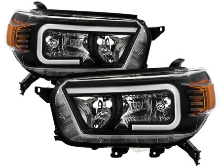 Xtune Headlights Toyota 4Runner (10-13) [OEM Style w  LED Light Bar] Black or Chrome w  Amber Turn Signal Lights For Cheap