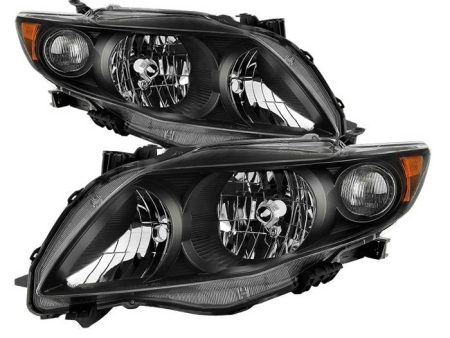 Xtune Headlights Toyota Corolla (09-10) [OE Style] Black w  Amber Turn Signal Lights Discount