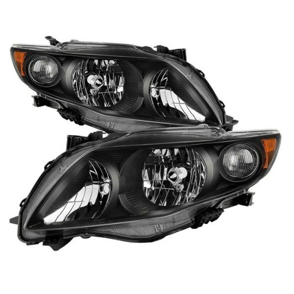 Xtune Headlights Toyota Corolla (09-10) [OE Style] Black w  Amber Turn Signal Lights Discount