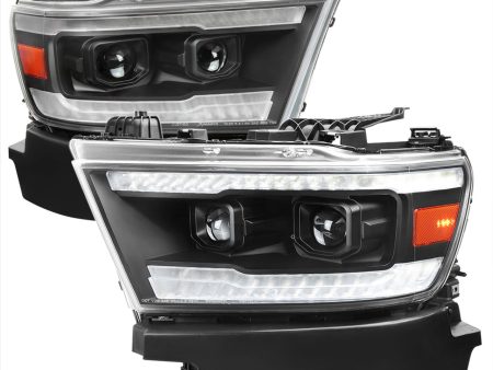 Spec-D Projector Headlights Ram 1500 (19-22) Switchback Sequential LED Black   Clear For Cheap