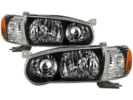 Xtune Crystal Headlights Toyota Corolla (01-02) [Halogen Only] Black w  Amber Turn Signal Lights For Cheap