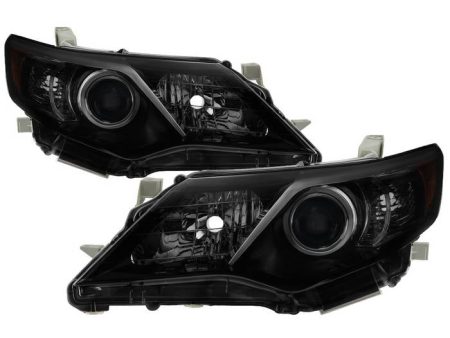 Xtune Headlights Toyota Camry (12-14) [OE Style - Halogen Only] Black Smoke w  Amber Turn Signal Lights Online