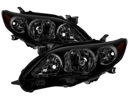 Xtune Headlights Toyota Corolla S XRS (11-13) [OE Style - Halogen Only] Black Smoke w  Amber Turn Signal Lights For Cheap